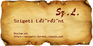 Szigeti Lóránt névjegykártya