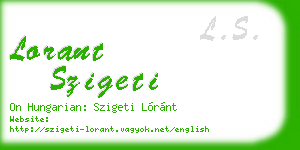 lorant szigeti business card